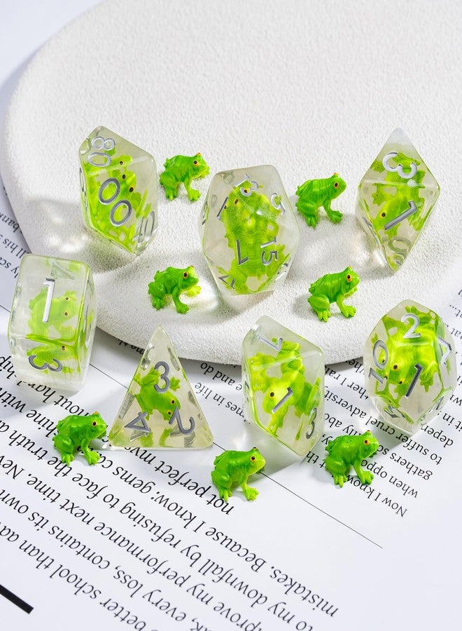weyano D&D Frog Dice Set, Resin Polyhedral Dice for Dungeons and Dragons, RPG, MTG DND 7-DIE (D4, D6, D8, D10, D12, D20, D%) - Image 4